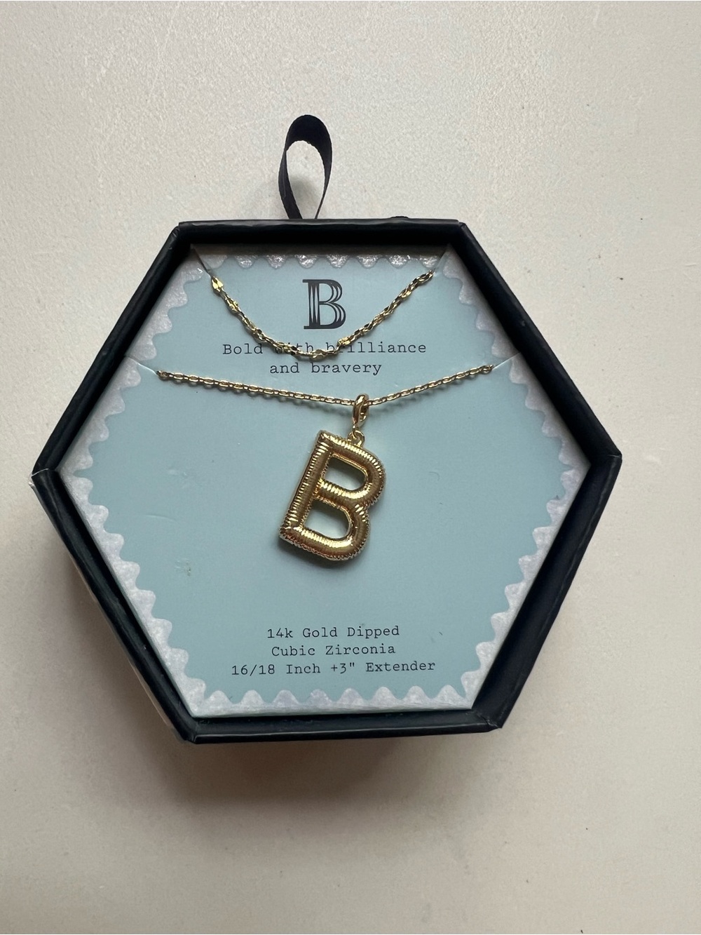 a new day Gold 'B' Initial Pendant Necklace